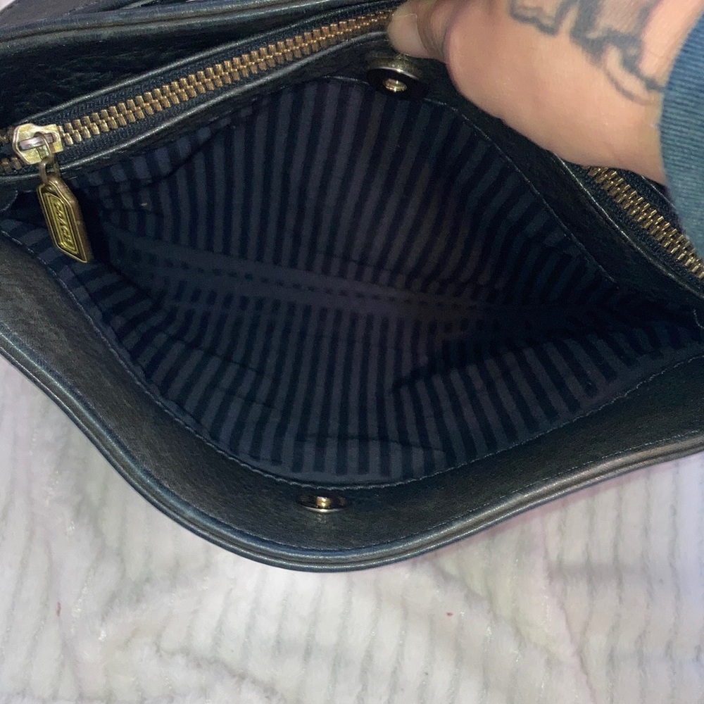 Coach VINTAGE 90’s Black pebbled Leather Shoulder Bag No-4924 NO CALLOUTS - Picture 11 of 13